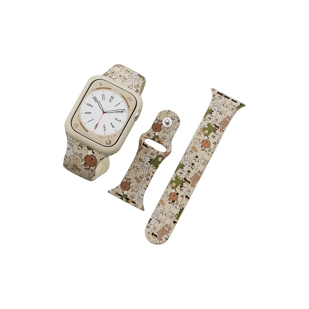 Akkerds Ремешок Apple Совместимость Силиконовый Материал Часы IWatch S11 S10 S9 SE 8 46 мм Циферблат