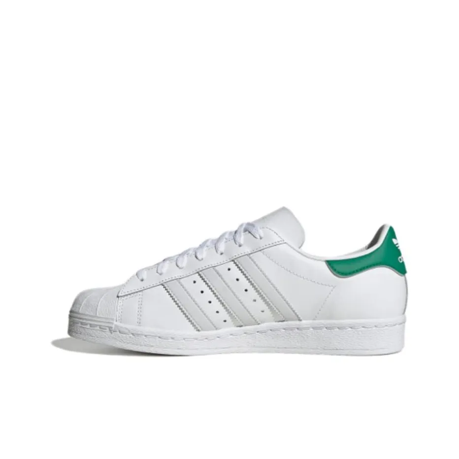 Adidas Originals Superstar 82 82 Non-slip Lightweight Low-Top Skateboard Shoes Unisex White Green