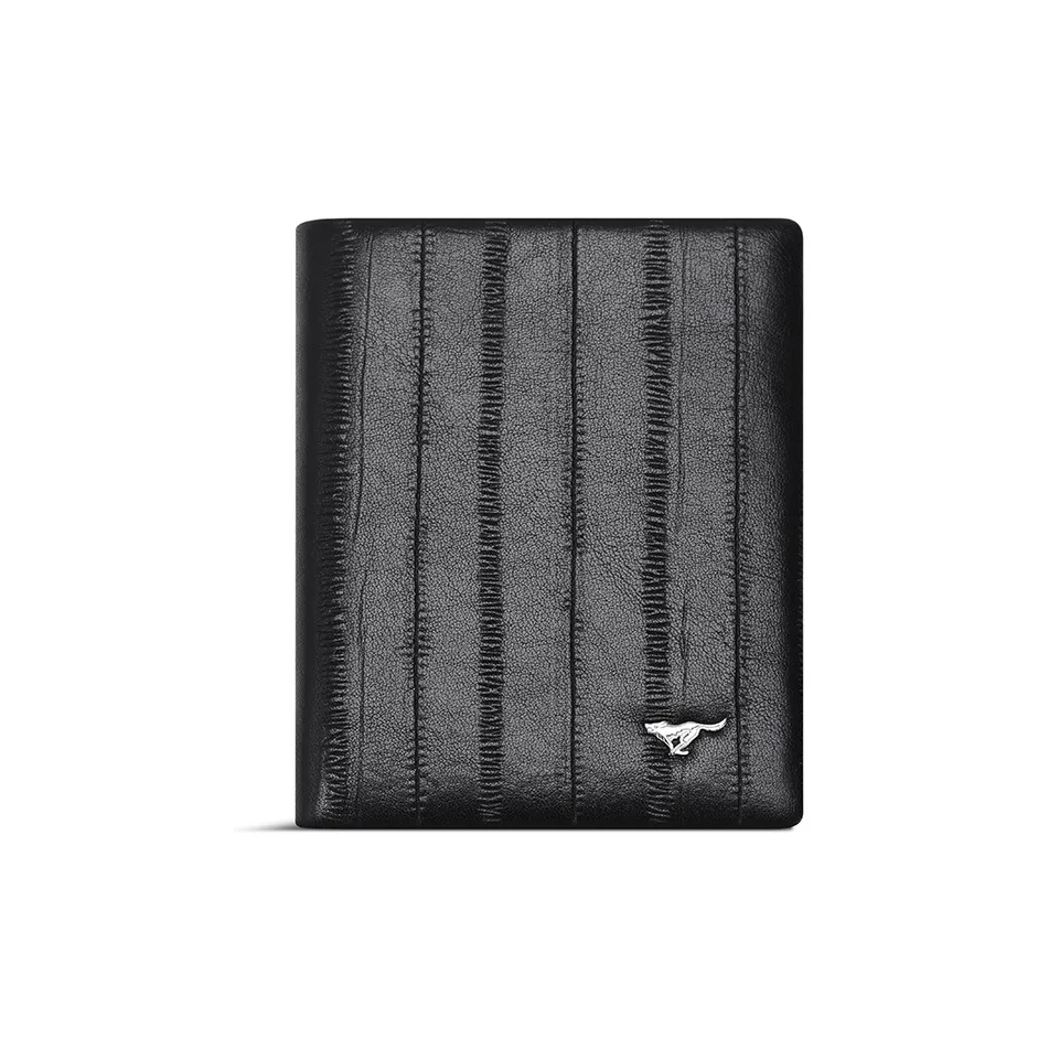 SEPTWOLVES Top Grain Cow Leather Money Clip Wallet Card Holder Regular Men's Black