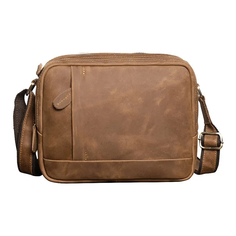 ROSEROOEN Сумка через плечо из натуральной коровьей кожи стандартная унисекс коричневый желтый