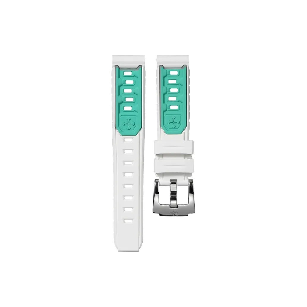 VAGENARI Water-Resistant Rubber Strap Flat Head Rubber Band Engine Collection 20MM Watch Band Unisex