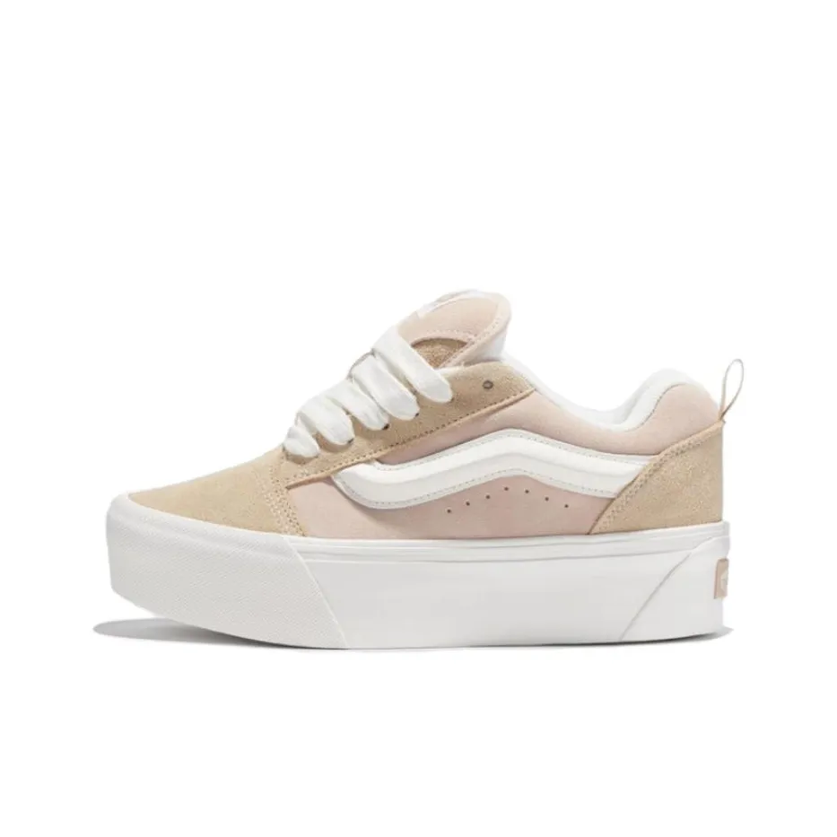 vans men Knu Stack Anti Slip Wear Resistant Low Top Canvas Shoes Women's Beige