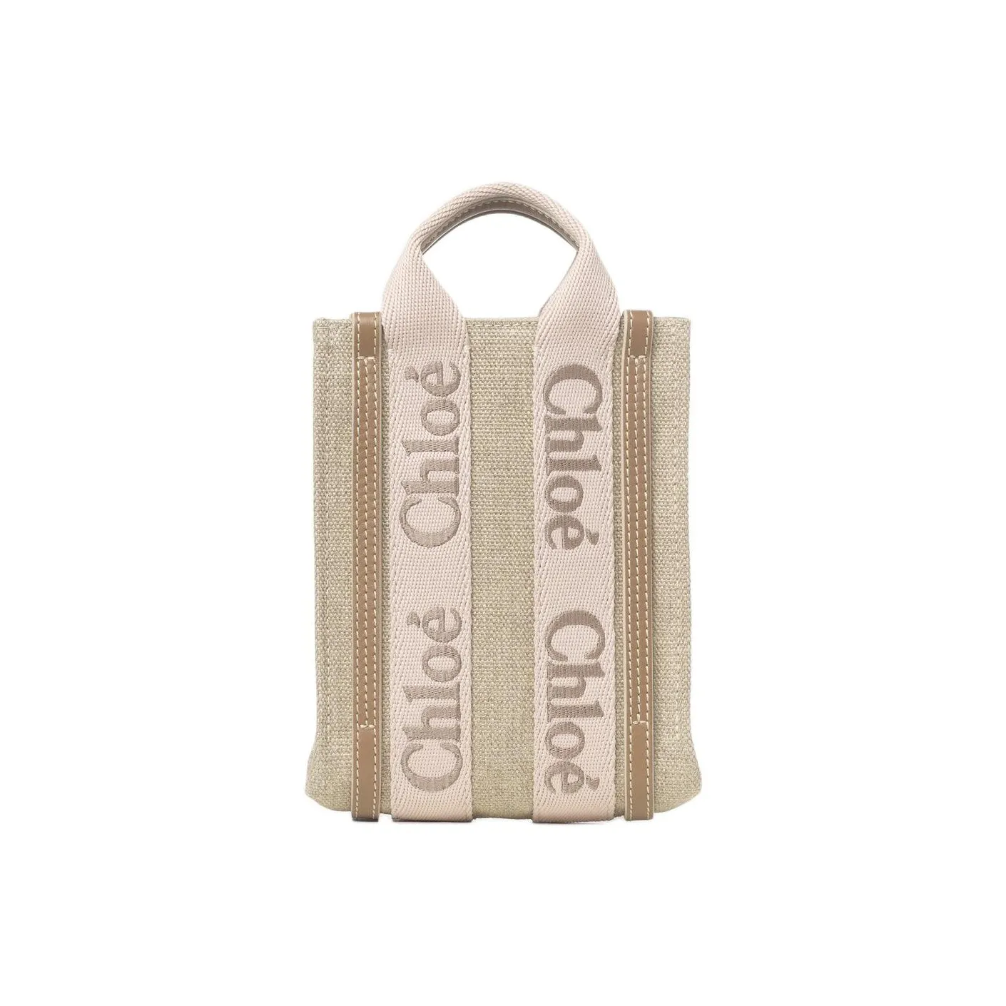 Chloe Лента Linen Crossbody Bag Mini Shoulder Bag Women's Light Pink