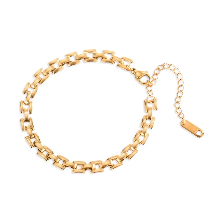 DXBR Титановый стальной браслет с покрытием из 18К золота женский золотой