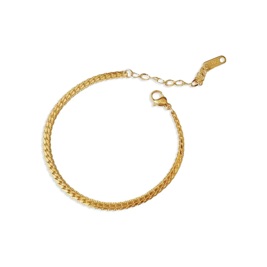 DXBR Титановый стальной браслет с покрытием из 18К золота женский золотой