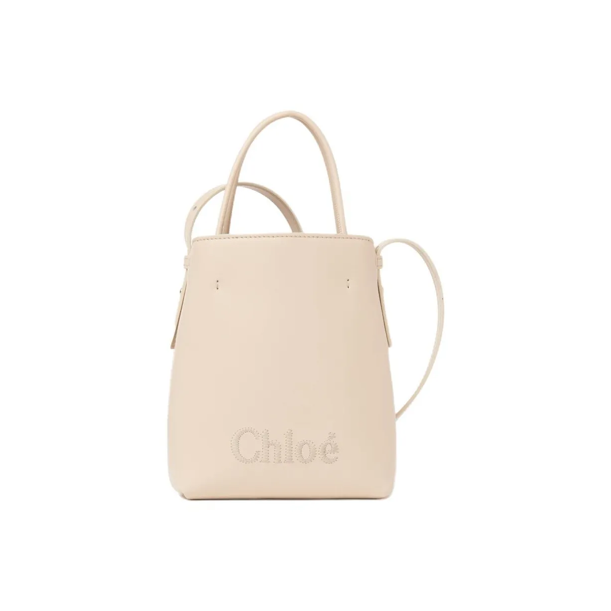 Chloe Calfskin Tote Bag, Shopping Bag, Handbag, Shoulder Bag, Crossbody Bag Mini Women's Beige