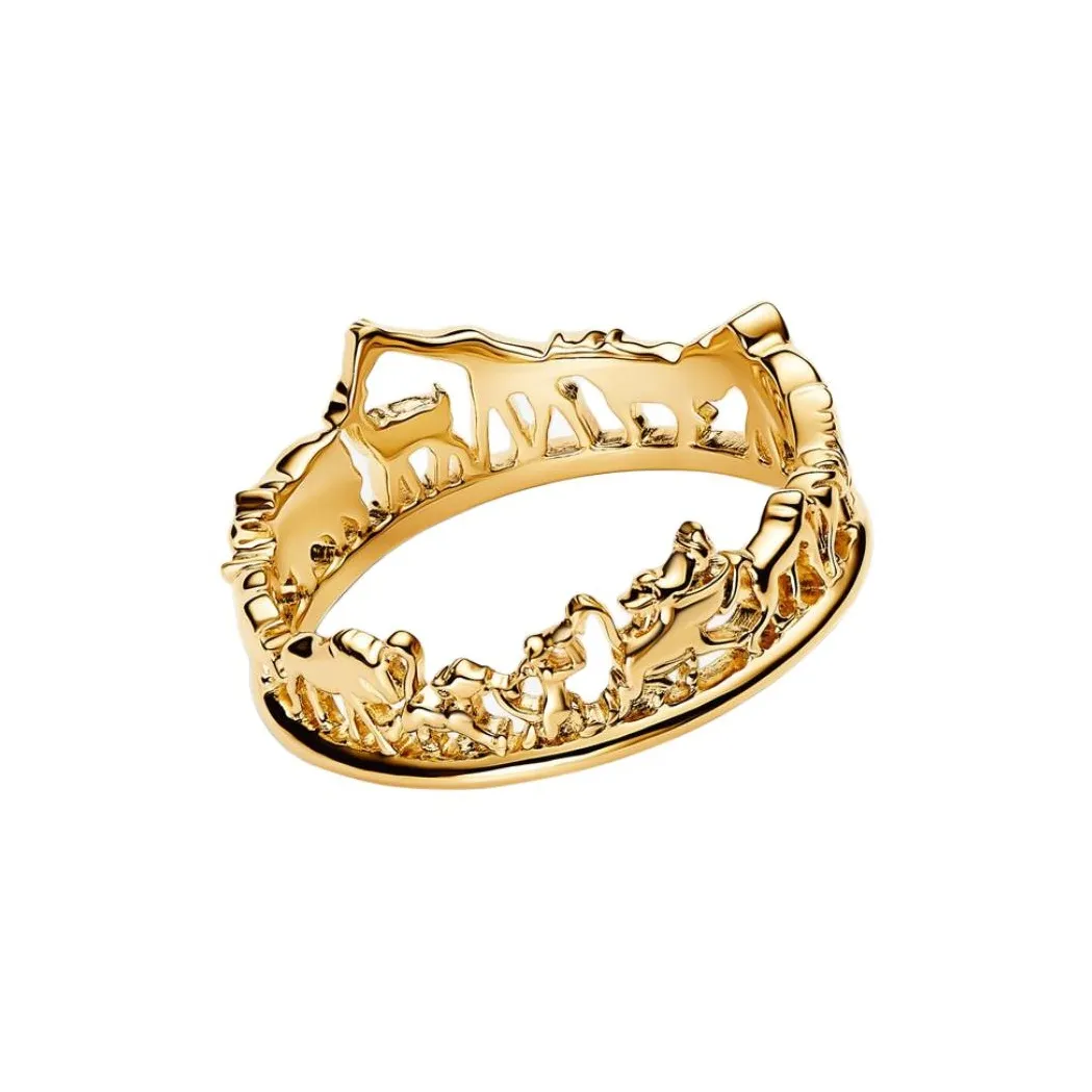 Pandora Золото-покрытое Медное Серебристое Сплав Кольца Женские Золото