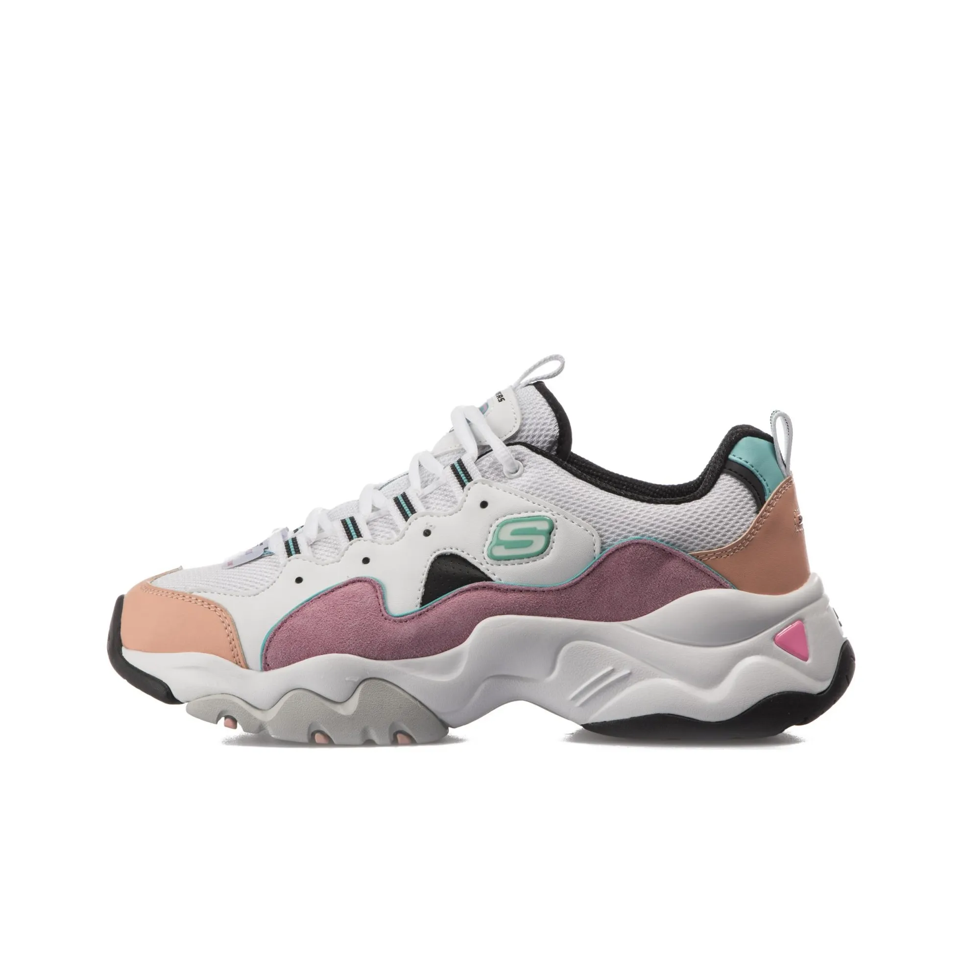 Skechers D'LITES 3,0 Zenway Low Топ Толстая подошва Кроссовки Женские Белые Розовые