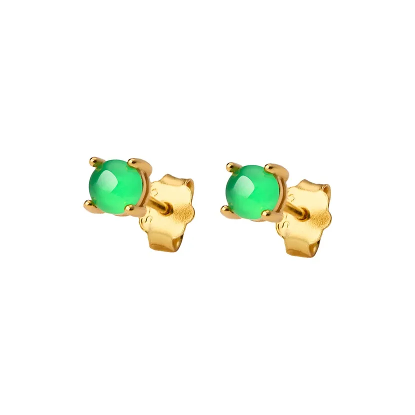 Honglangji Ice Type Jadeite Stud Earrings Women's