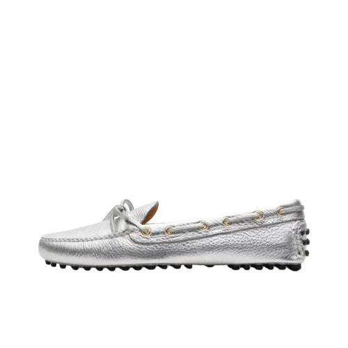 Car Shoe Лоферы на резиновой подошве Серебряные Женские