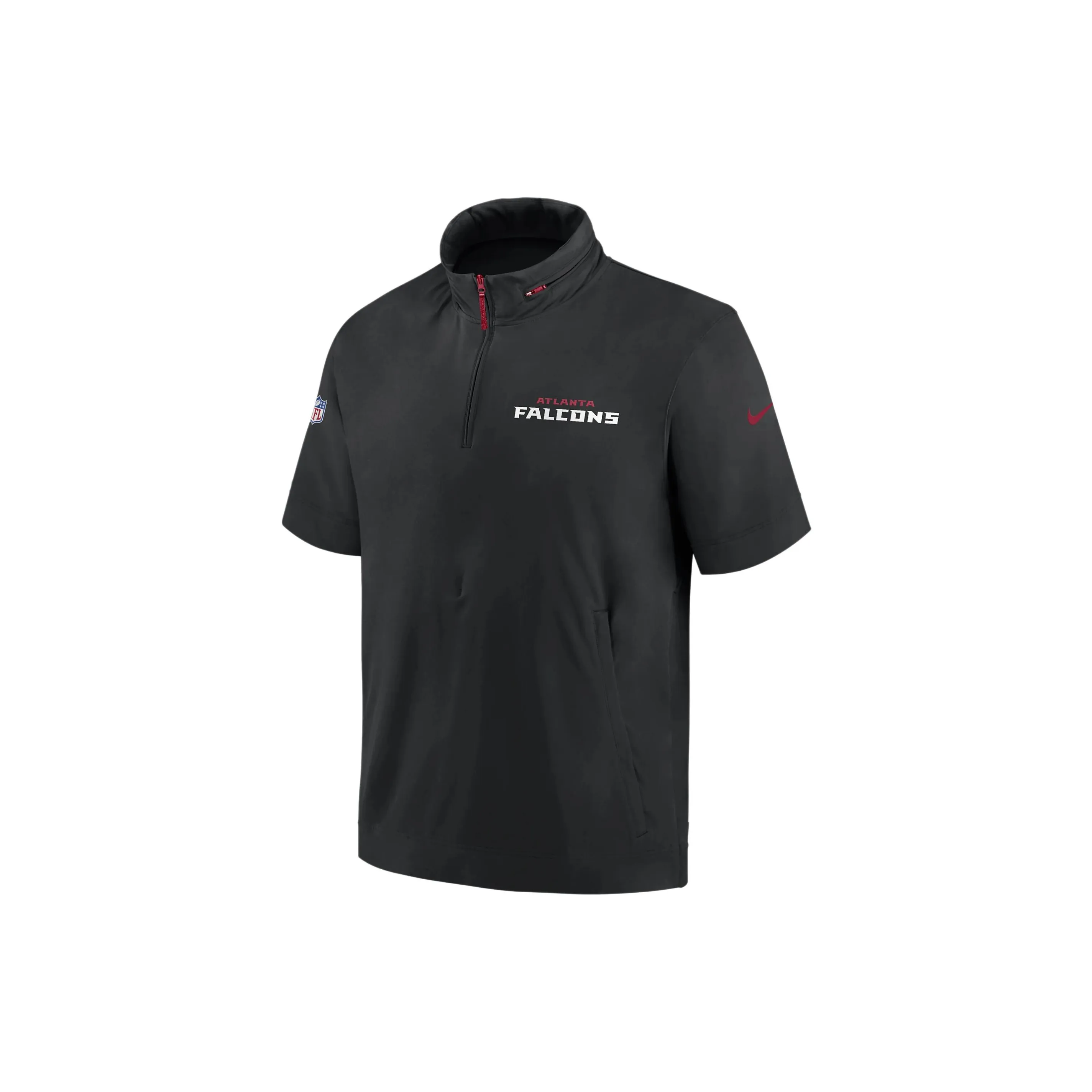 Nike Atlanta Falcons Sideline Coach Men's Nike Nfl 1/2 Zip Short Sleeve Hooded Jacket