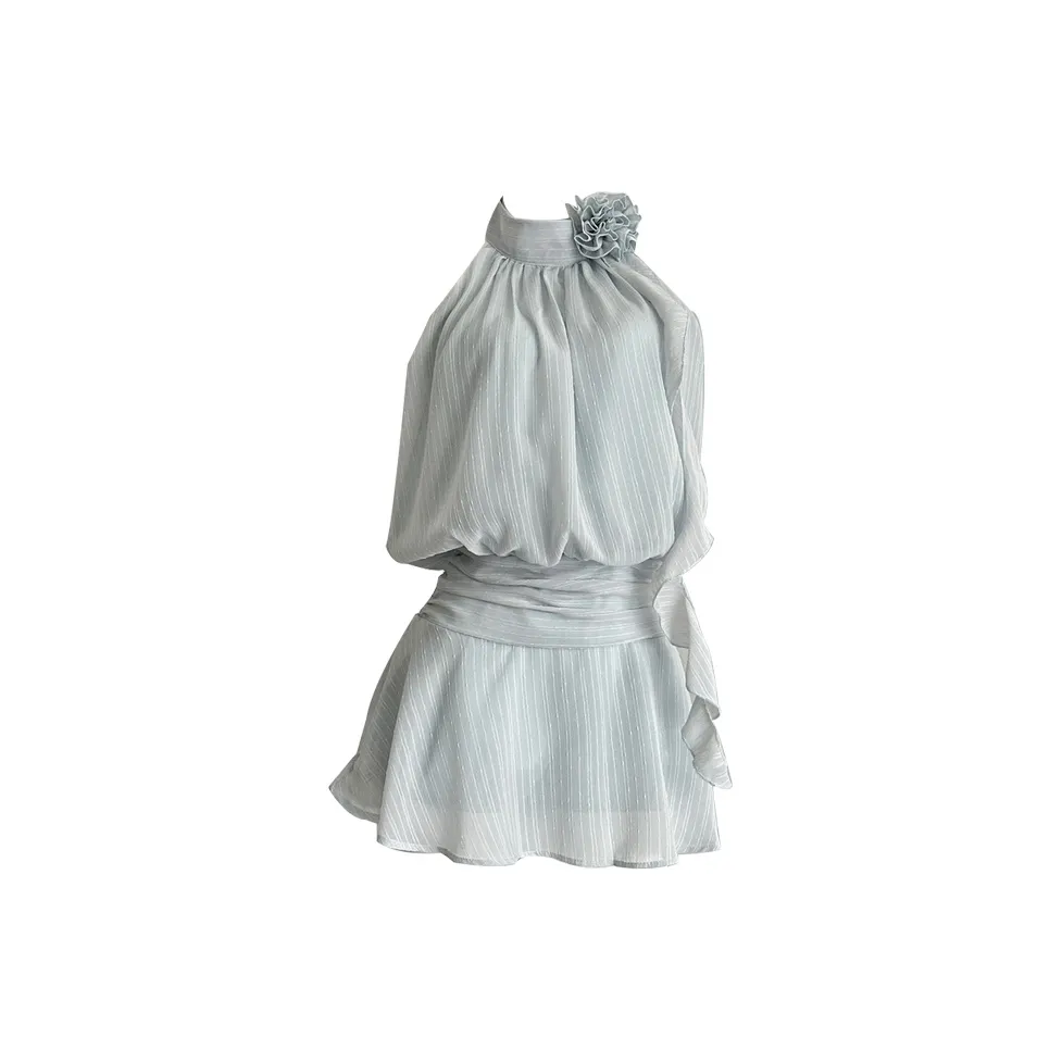 NFV Серый Синий с короткими шортами, юбка, женское платье без рукавов