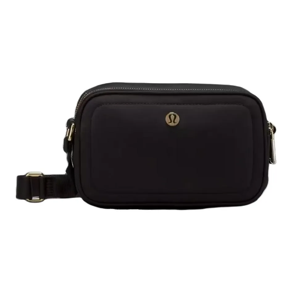 Lululemon Recycled Nylon Camera Bag Shoulder Bag Crossbody Bag Unisex Black & Gold