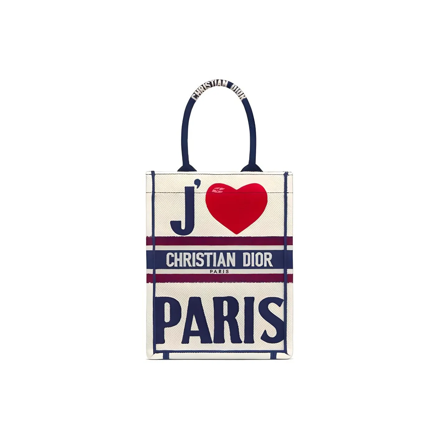 DIOR BookTote Embroidery Tote Bag, Shopping Bag, Sheet Music Bag, Handbag Women's White