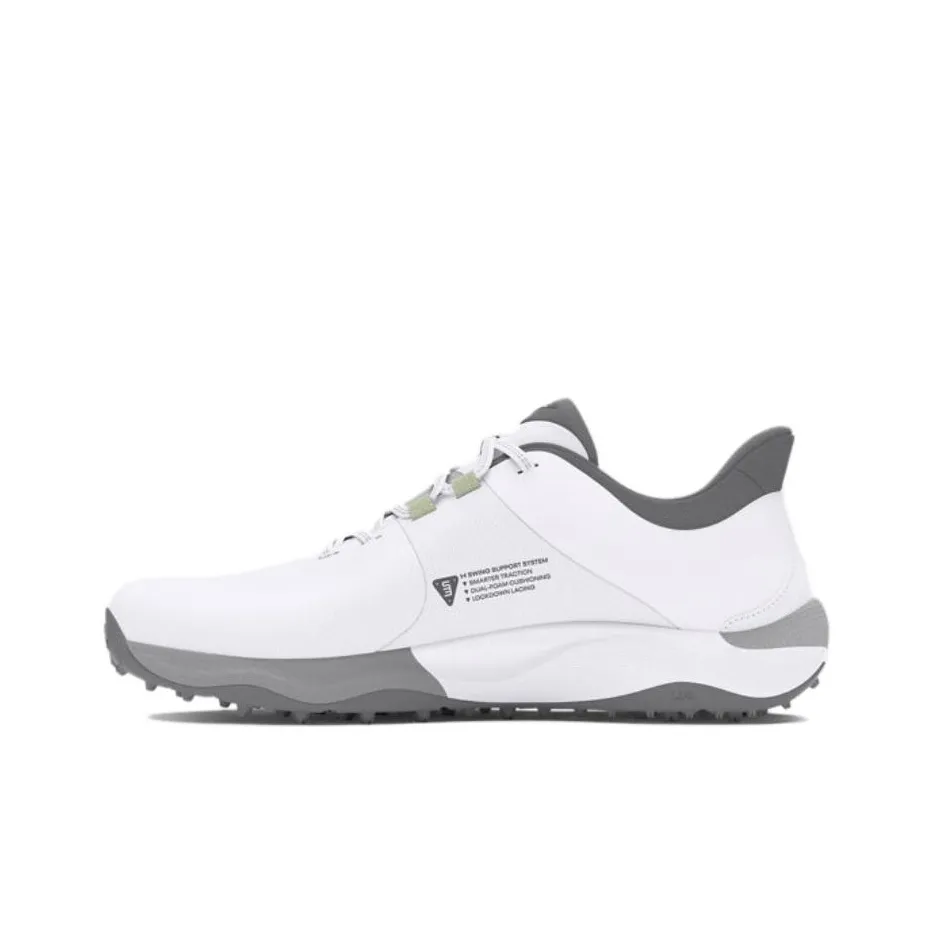 Under Armour Drive Pro Spikeless Golf Wide 'White Metallic Gun Metal'
