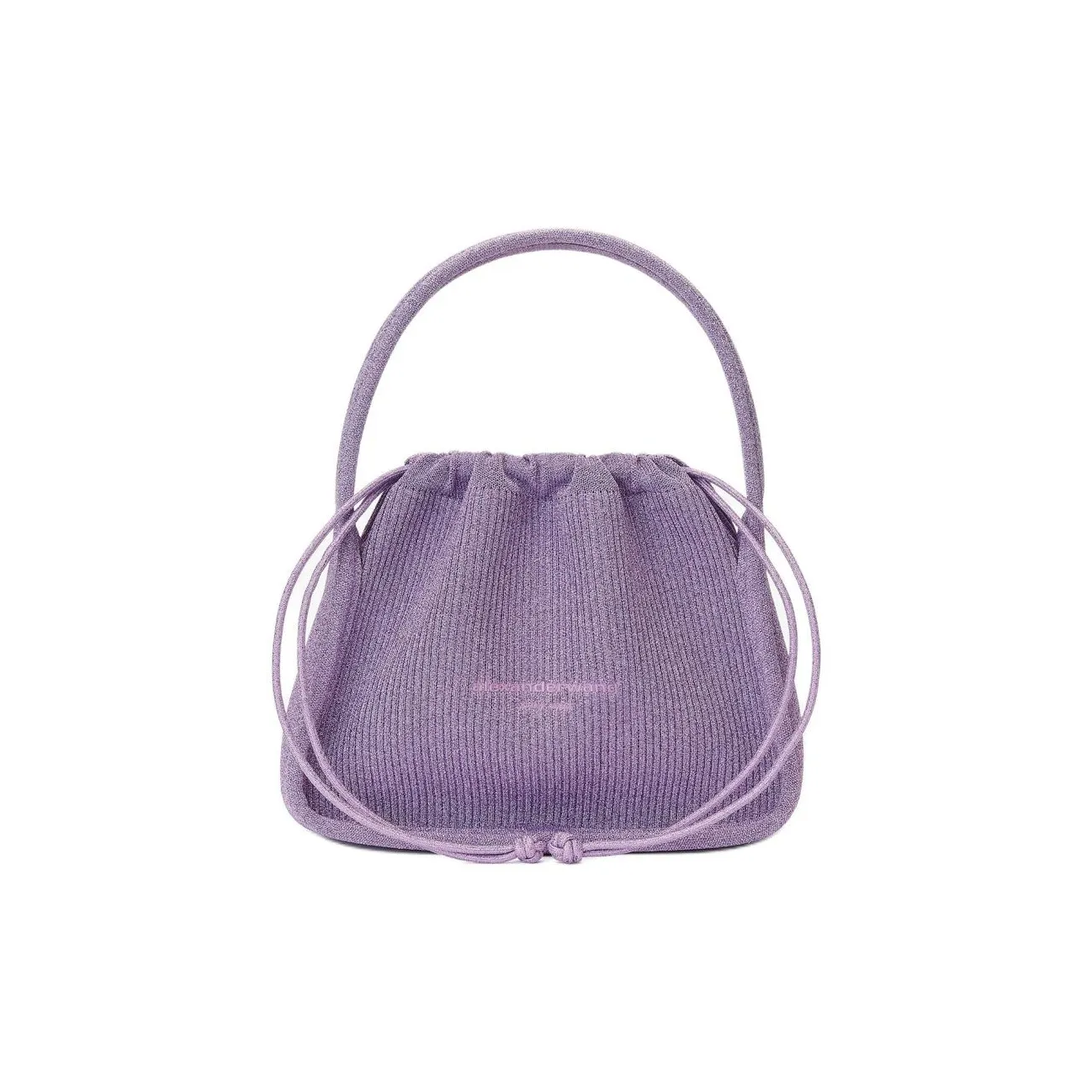 Alexander Wang Ryan Ribbed Knitted Fabric Handbag Trumpets Women's Purple