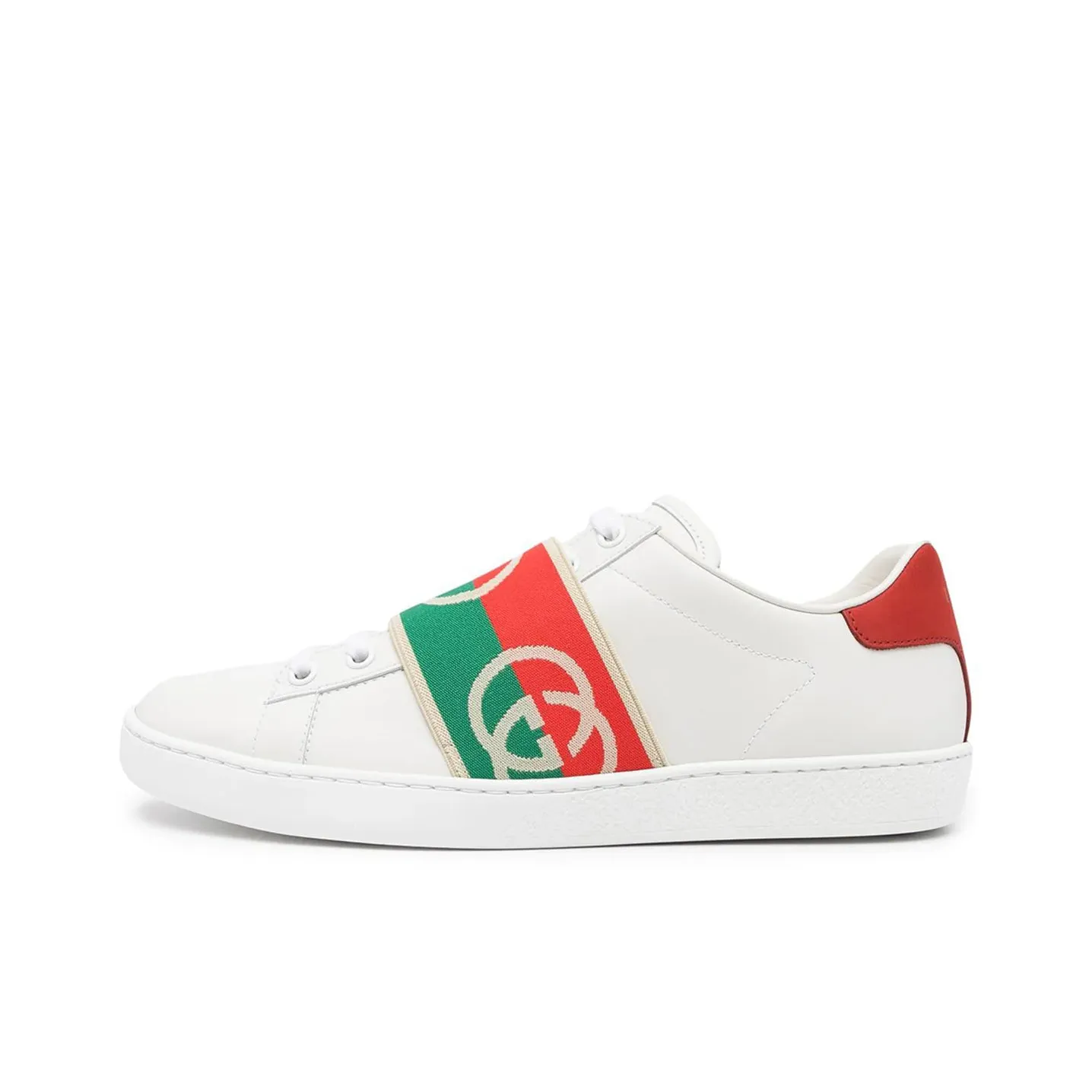 GUCCI Ace Elastic Web 'Interlocking G   White Red Green'