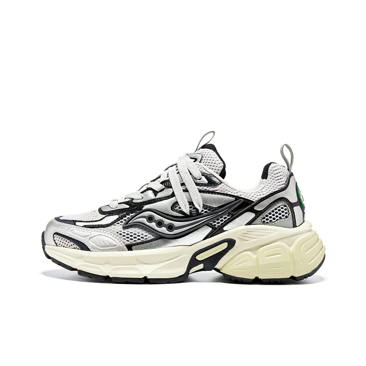 Saucony 2K CAVALRY Abrasion Resistant Low Top Casual Training City Commute Running Shoes Unisex Silver Black