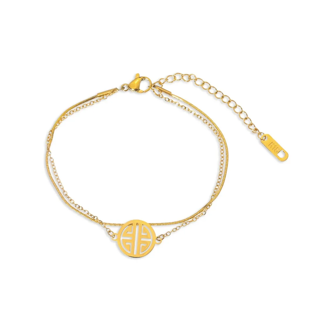 DXBR Титановый стальной браслет женский золотой