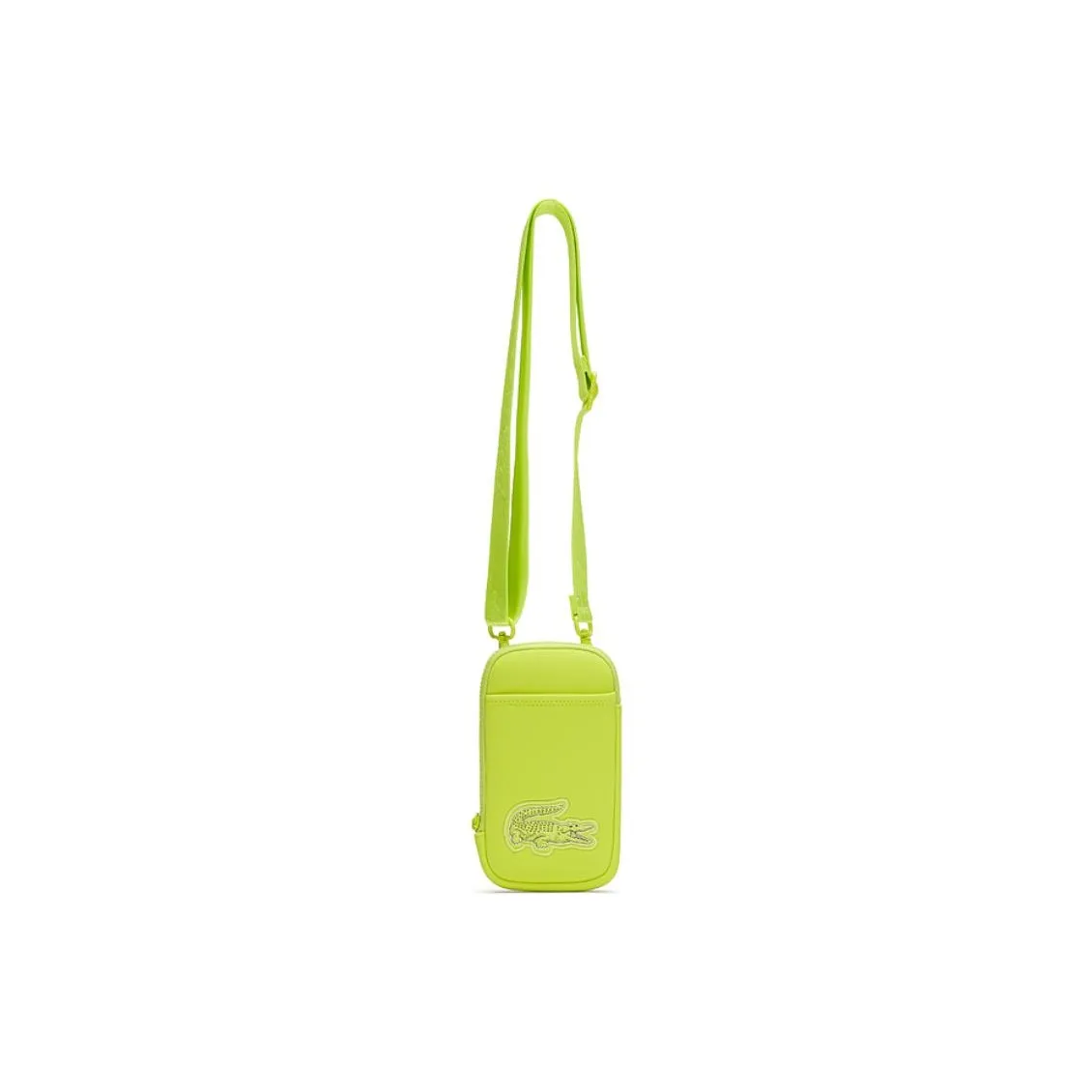 LACOSTE Fabric Cell Phone Pouch Shoulder Bag Crossbody Bag Mini Unisex Neon Yellow/Black