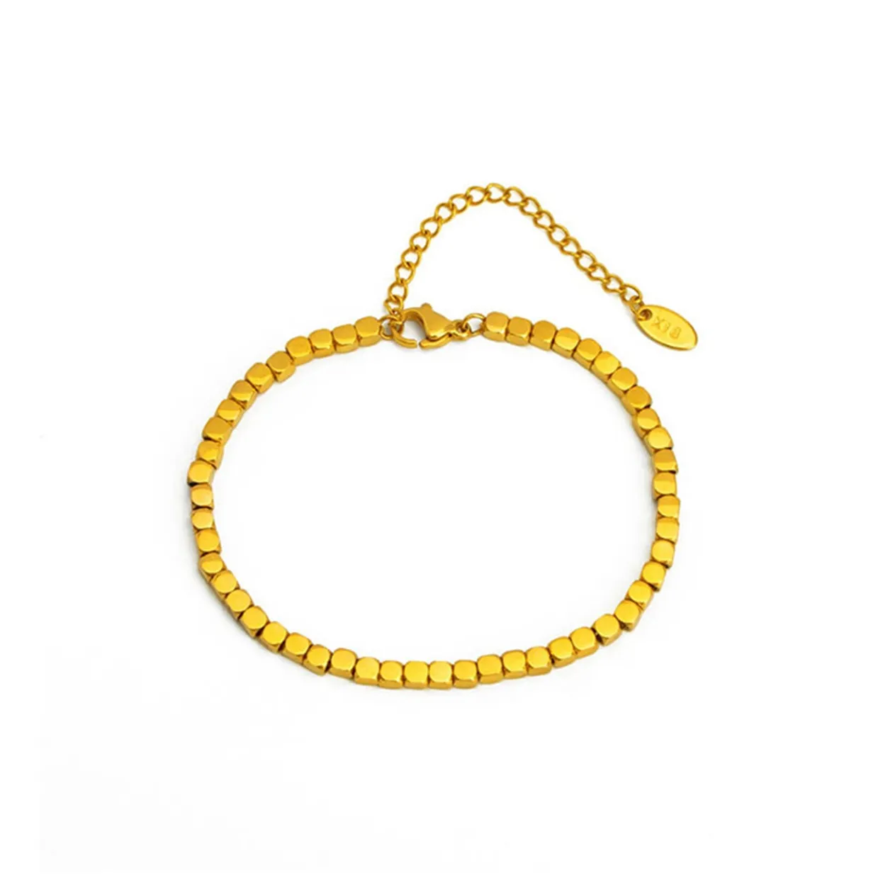 DXBR Титановый стальной браслет женский золотой