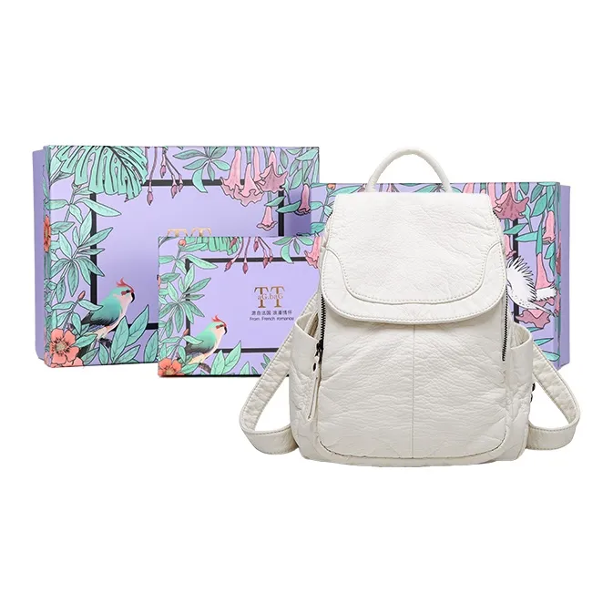 TTaG．baG ПУ (полиуретан) Премиум Рюкзак Женский Белый Черный Оранжевый