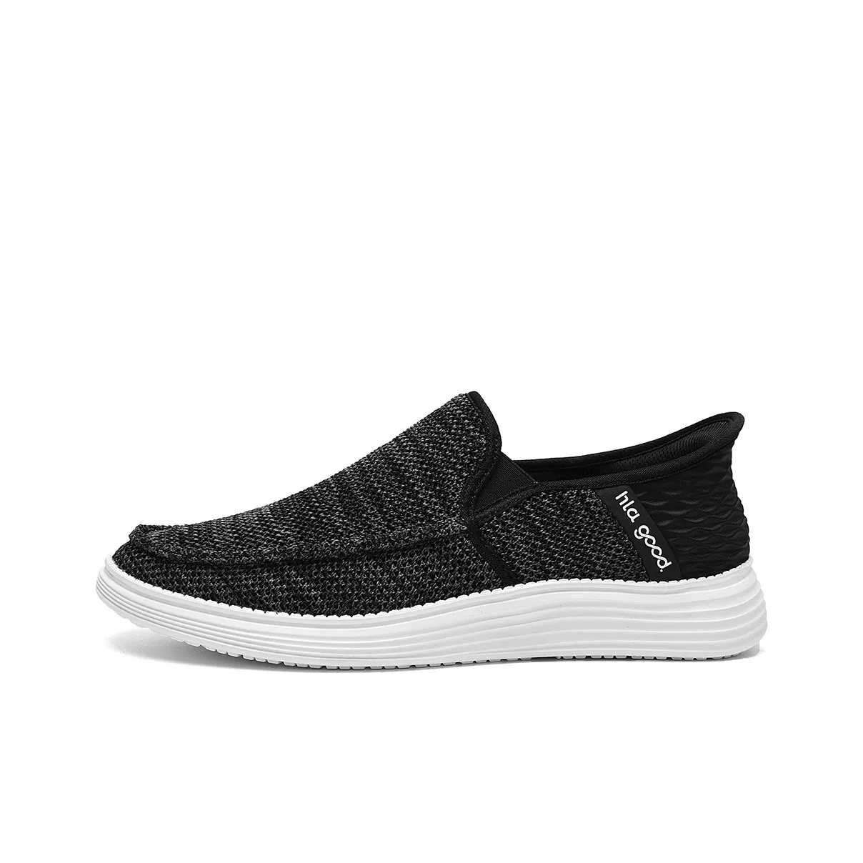 HLA Slip-on Breathable Comfortable Mesh Flyknit Platform Mid-Age Casual Shoes Men's