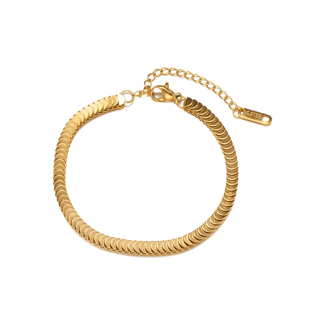 DXBR Титановый стальной браслет женский золотой