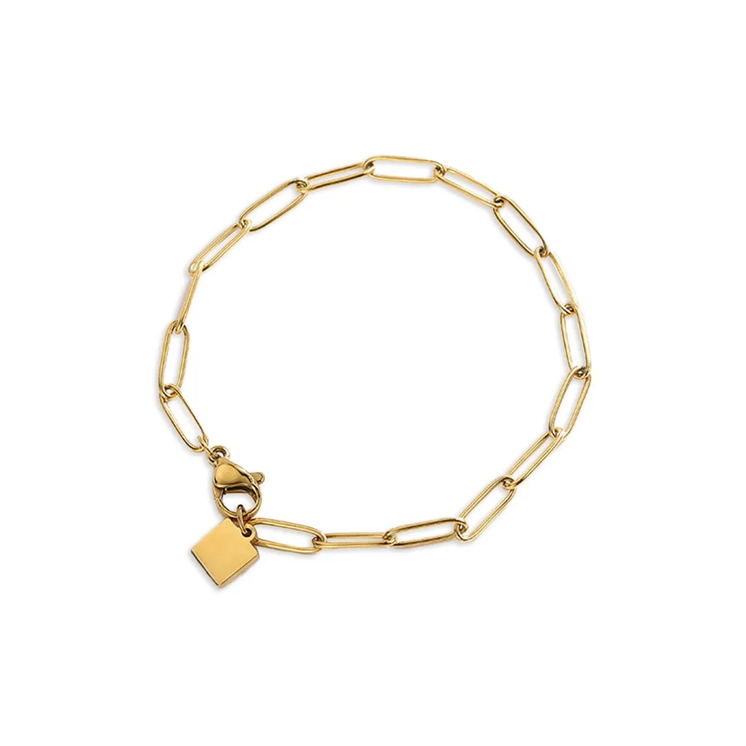 DXBR Титановый стальной браслет женский золотой