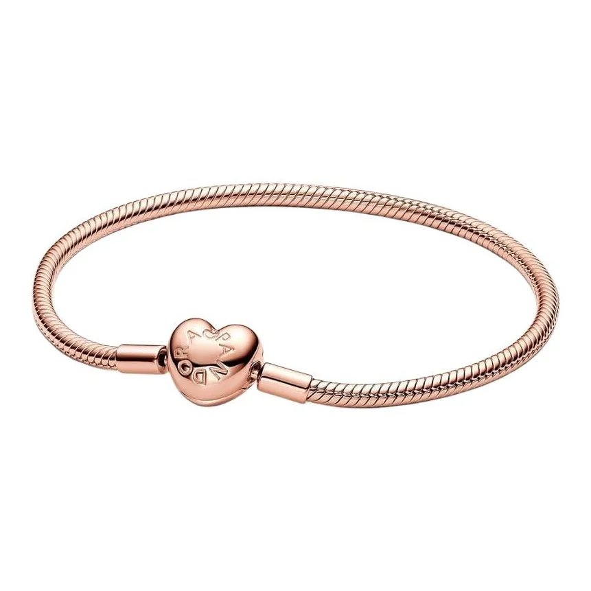 Pandora Золотой Покрытый Медный Серебряный Сплав Браслеты Женские Золотой