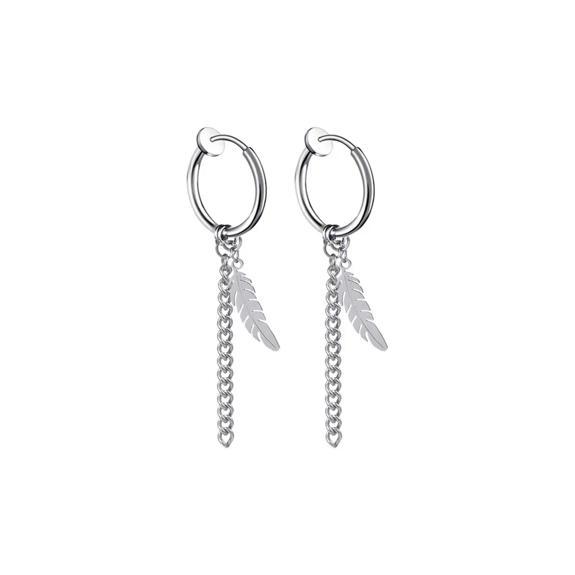 Cooraree Титановая сталь Нижняя заколка Серьги On Unisex