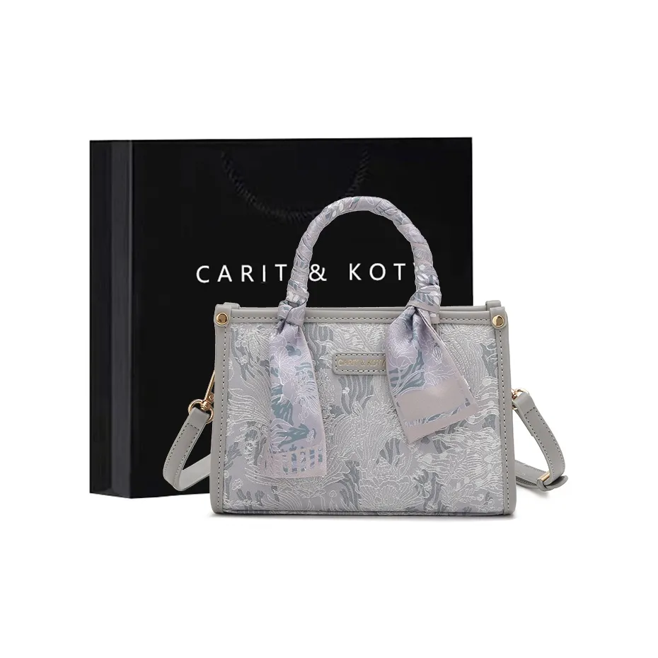 Carit&Koty Polyurethane Tote Shopping Bag Crossbody Handbag Regular Women's Gray/Pink