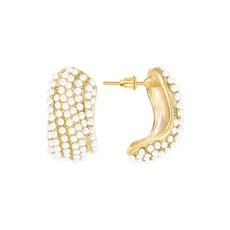 Yiru Сплав Гальванизированный Искусственный жемчуг Аксессуары Ухо Ювелирные украшения Серьги-кольца Женские