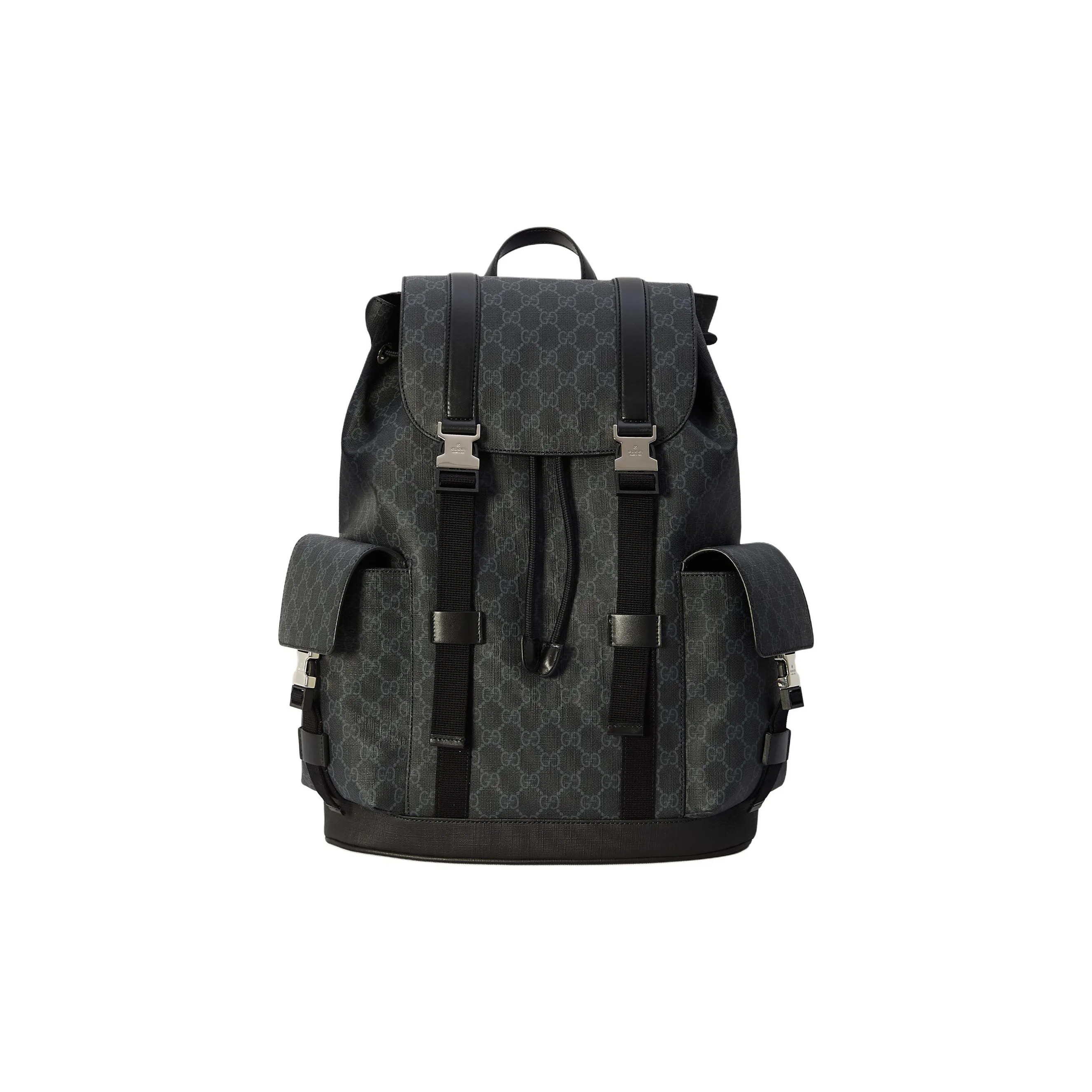 GUCCI Canvas With Leather Trim Backpack Men's Black