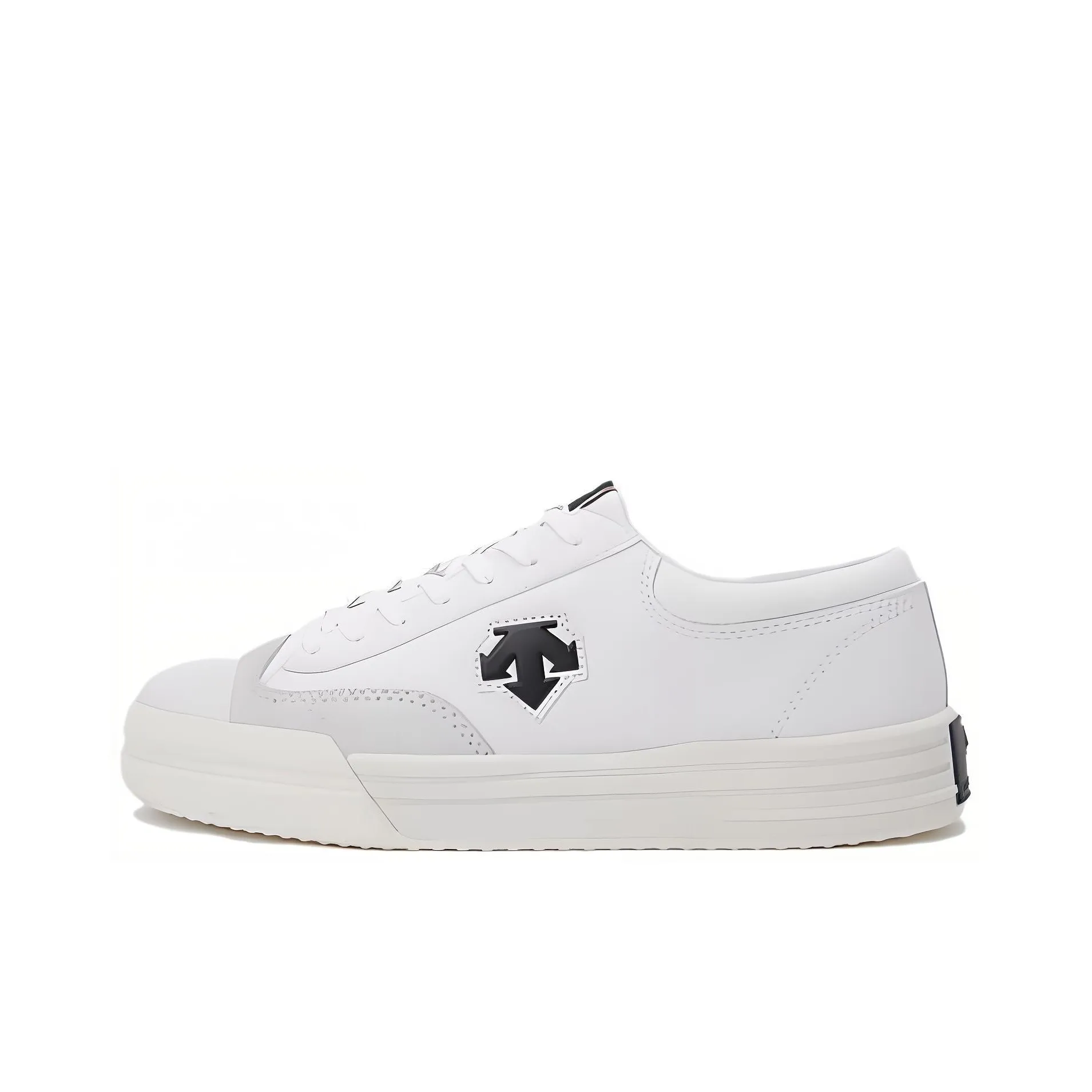 DESCENTE Водонепроницаемый и Износостойкий Низкий Топ Скейтборд Кроссовки Унисекс Белый Серый