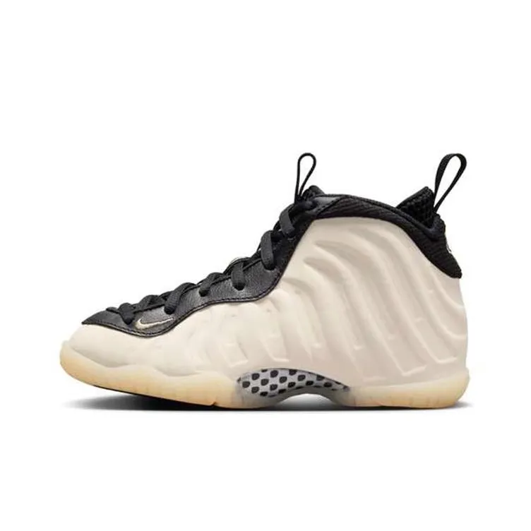 Nike Little Posite One Амортизирующие шоки Противоскользящие и устойчивые к истиранию MID Баскетбольные кроссовки Унисекс Бежево-желтые