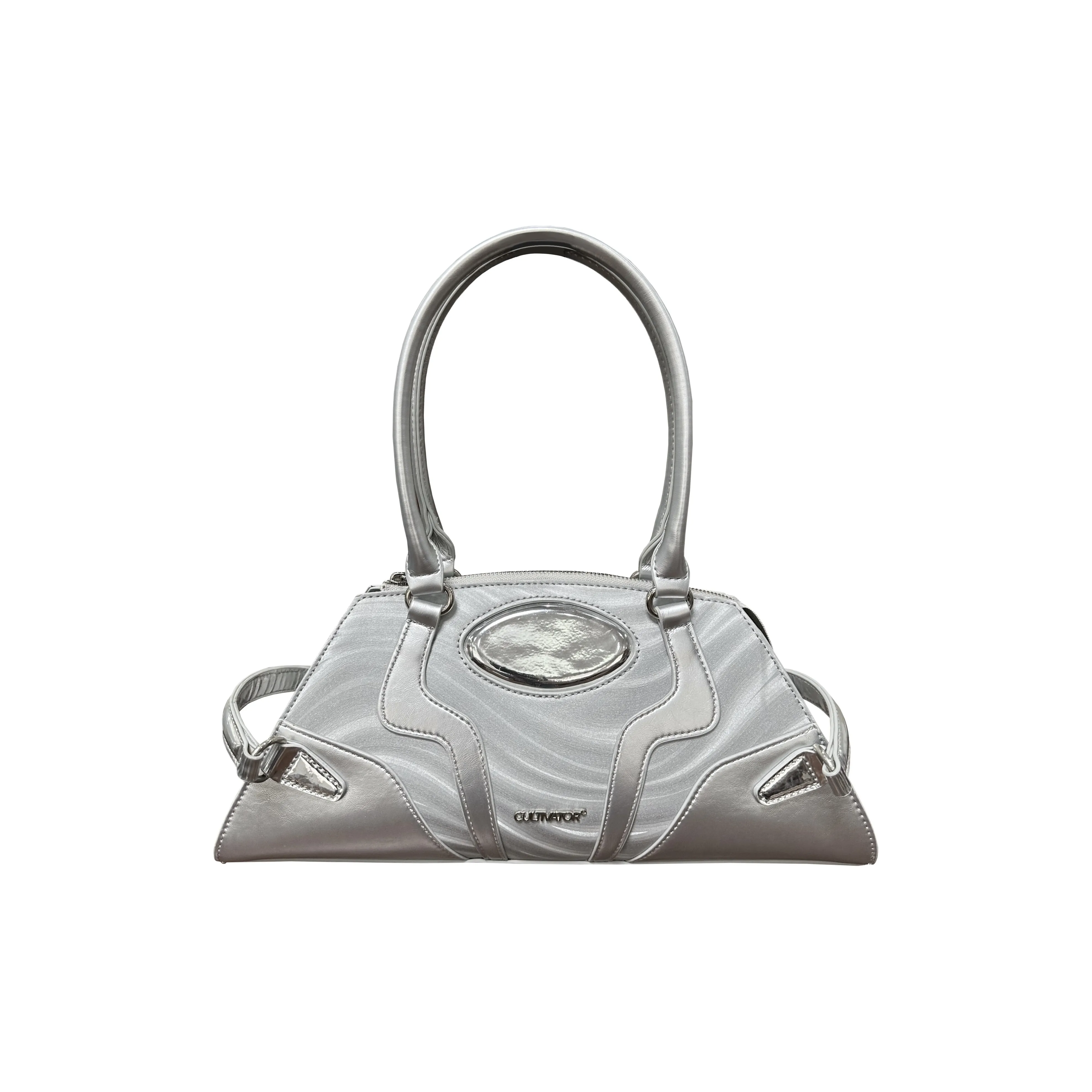 CULTIVATOR ПУ (полиуретан) Сумка через плечо Средняя Женская Серебряный Черный