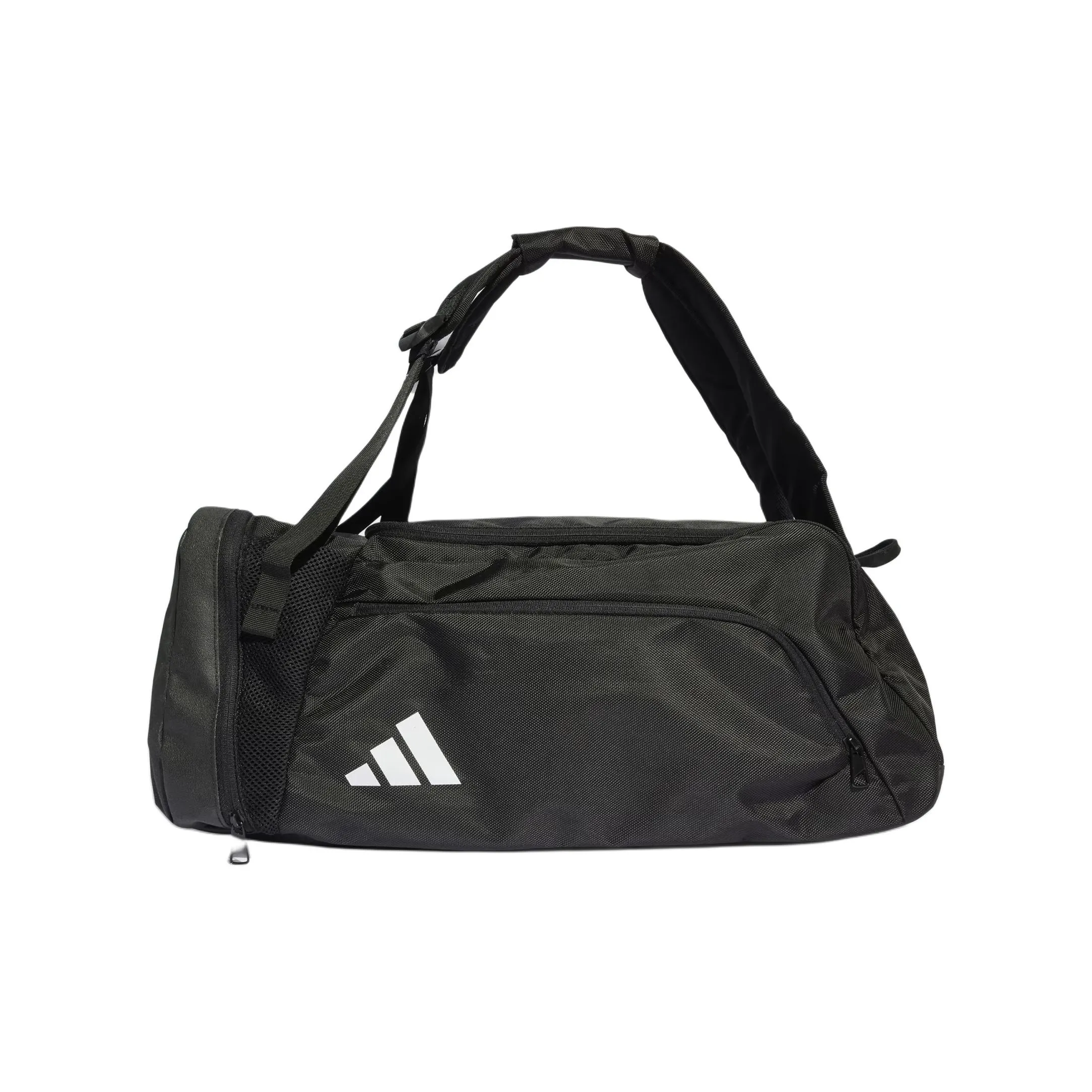 Adidas Recycled Polyester Plain Weave Fabric Travel Bag Medium Size Unisex Black