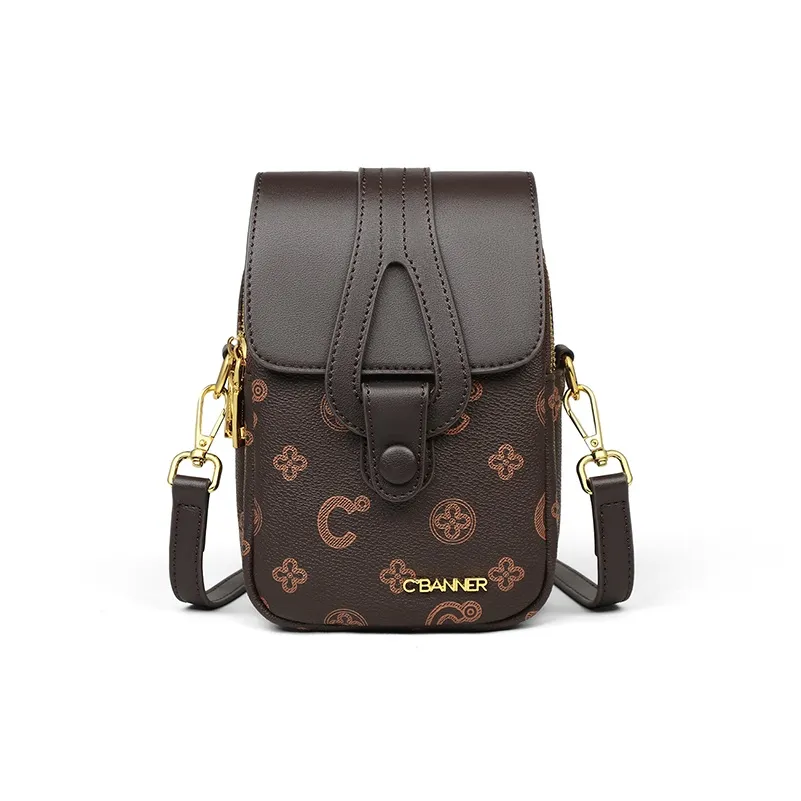 C°BANNER Сумка через плечо из синтетической кожи с чехлом для телефона стандартная женская коричневый белый