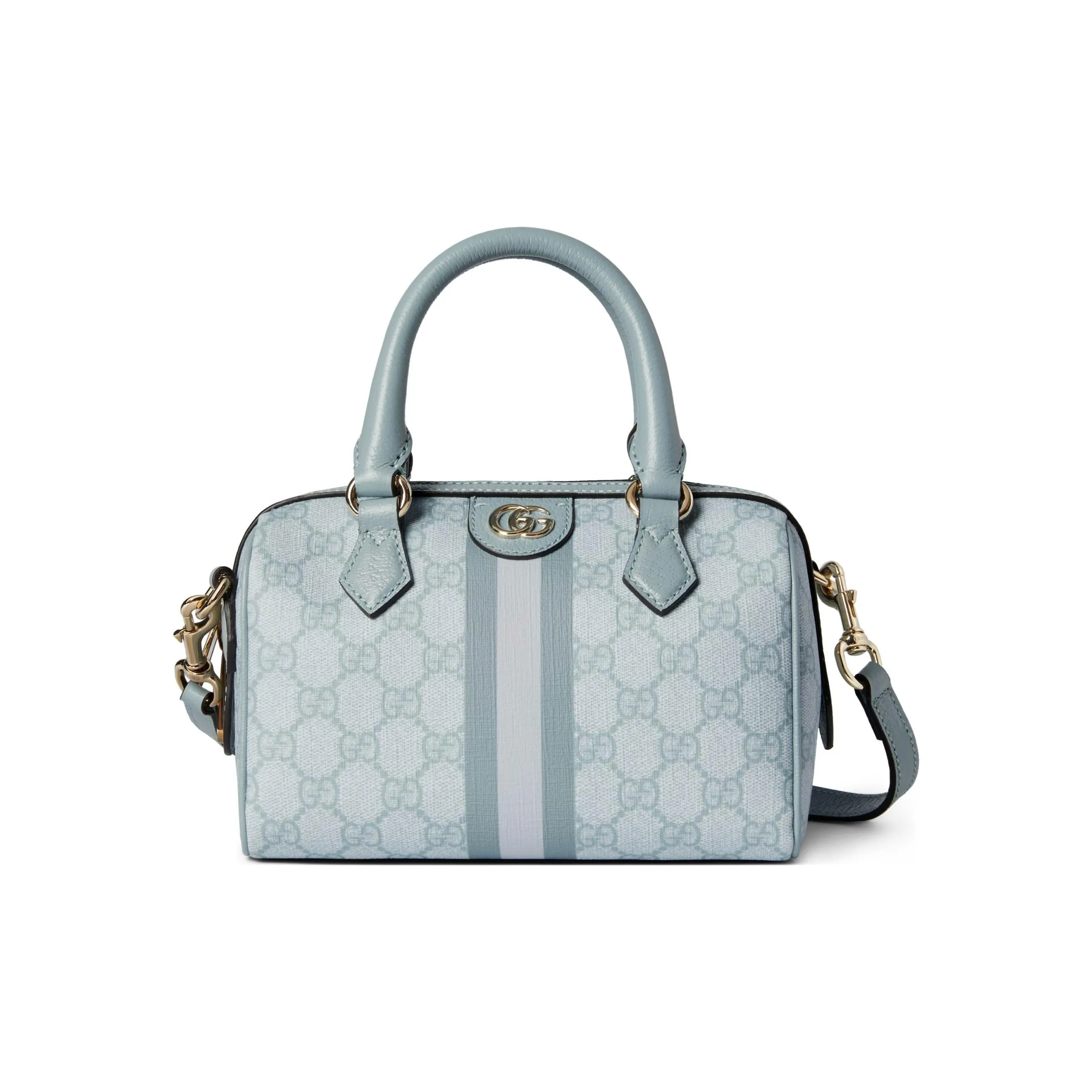 GUCCI Ophidia Canvas With Leather Canvas Bag, Shoulder Bag, Crossbody Bag, Handbag Mini Women's Gray Blue