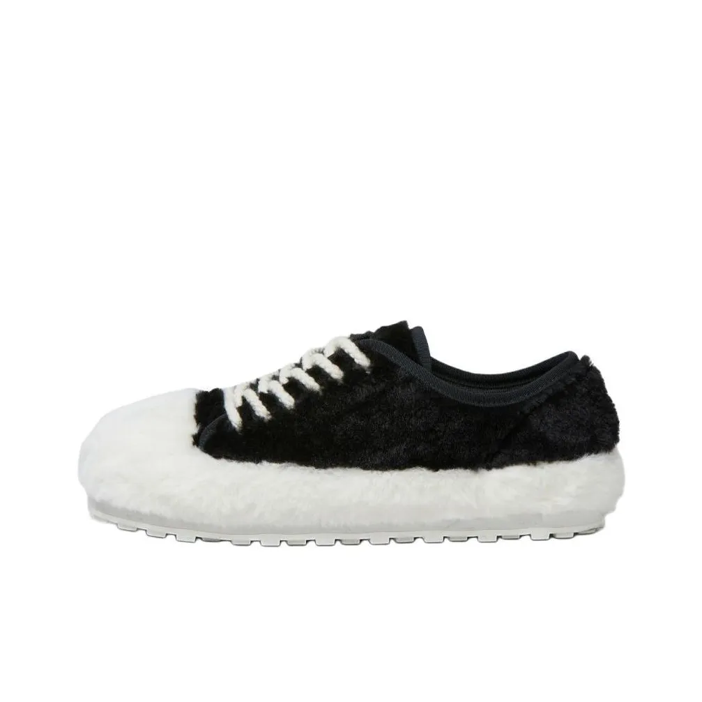 MARNI Faux-Fur Lace-Up Sneakers Women's