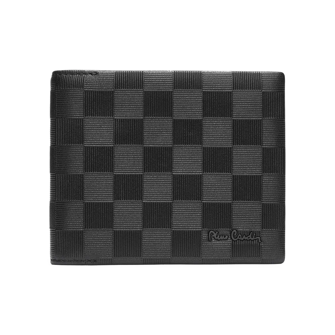 PIERRE CARDIN Телячья кожа кошелек для монет мужской кошелек стандартный мужской черный