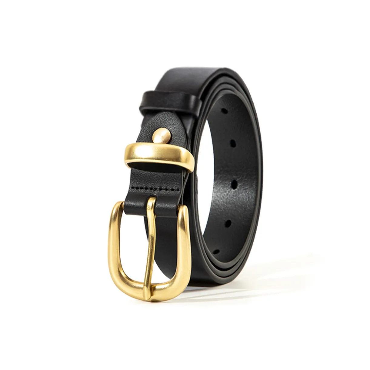 BAIJUAN Cow Leather Belts Women's Black Width 2.8CM