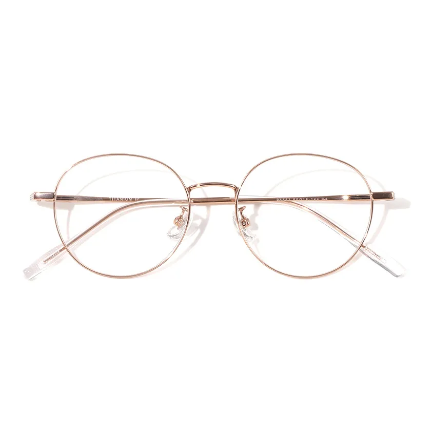 RUOYUN Чистый титан Круглые оправы для очков Женские Золото Серебряный Черное золото