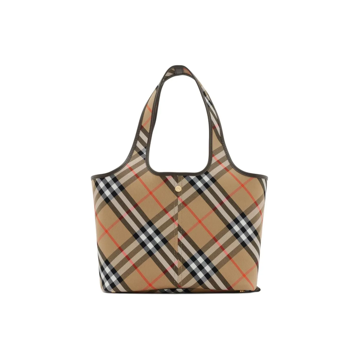 Burberry 100% Cotton Tote Bag Shopping Bag Shoulder Bag Handbag Small Size Women's Brown