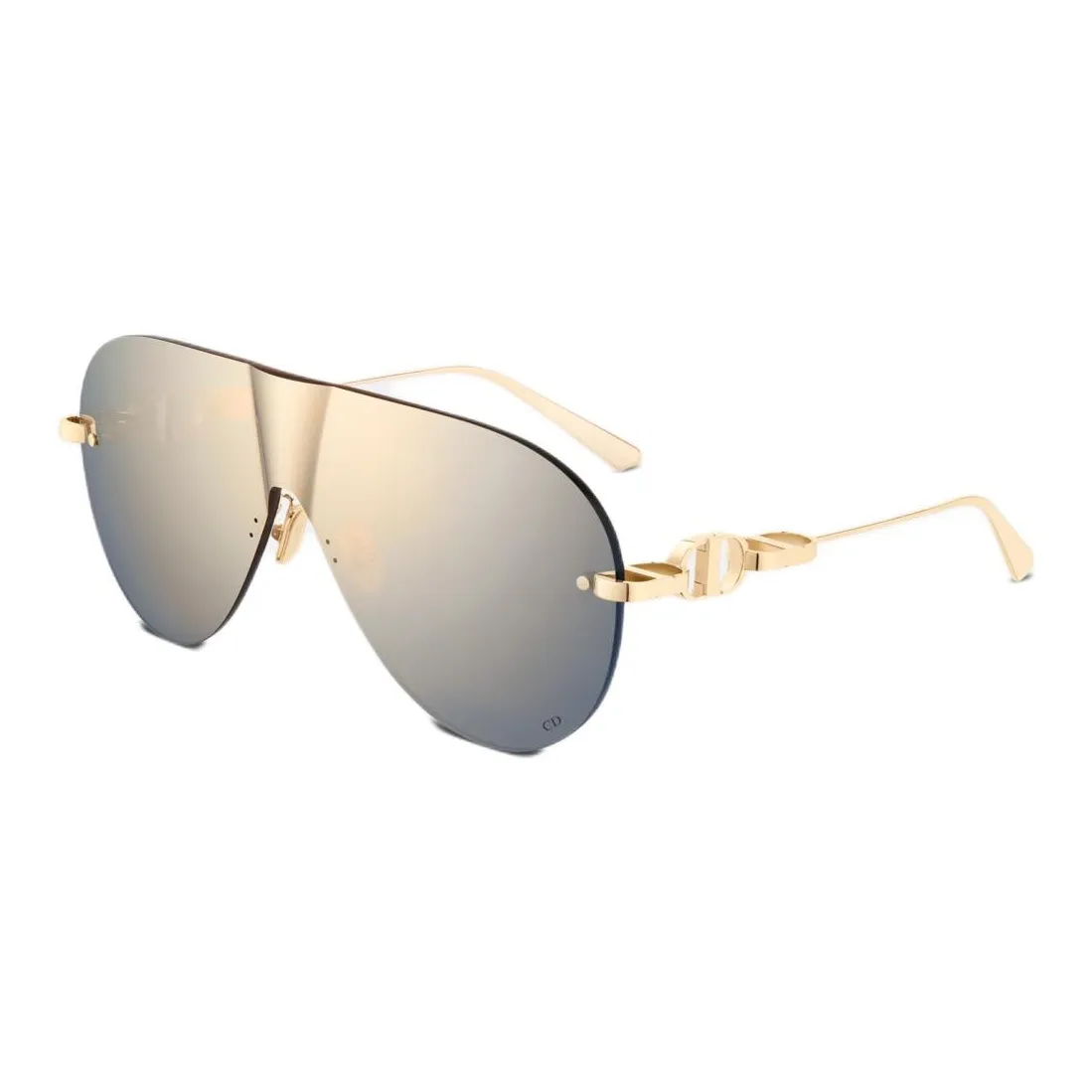 DIOR Metal Irregular Shape Sunglasses Women's Gold