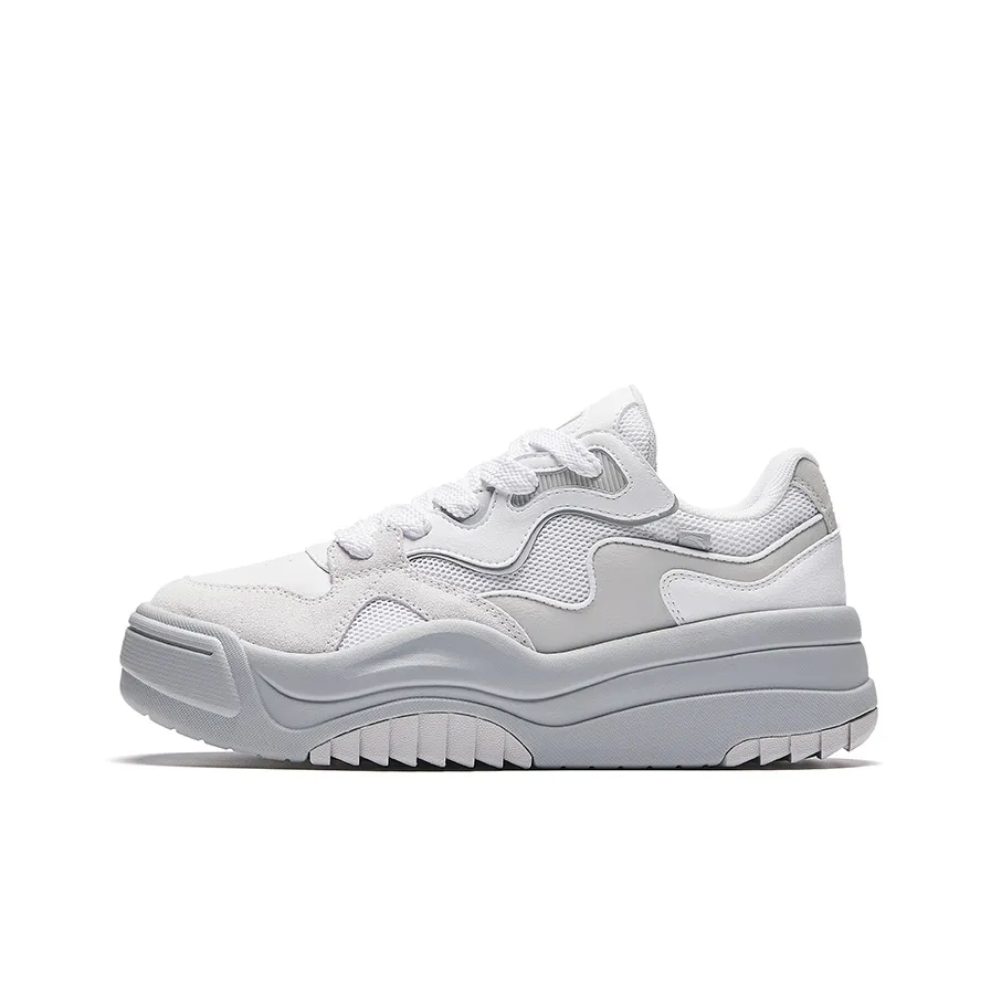 Anta Egg Baby Shoes 2.0 Height Increasing Lightweight Low Top Skateboard Shoes Women's Pure White