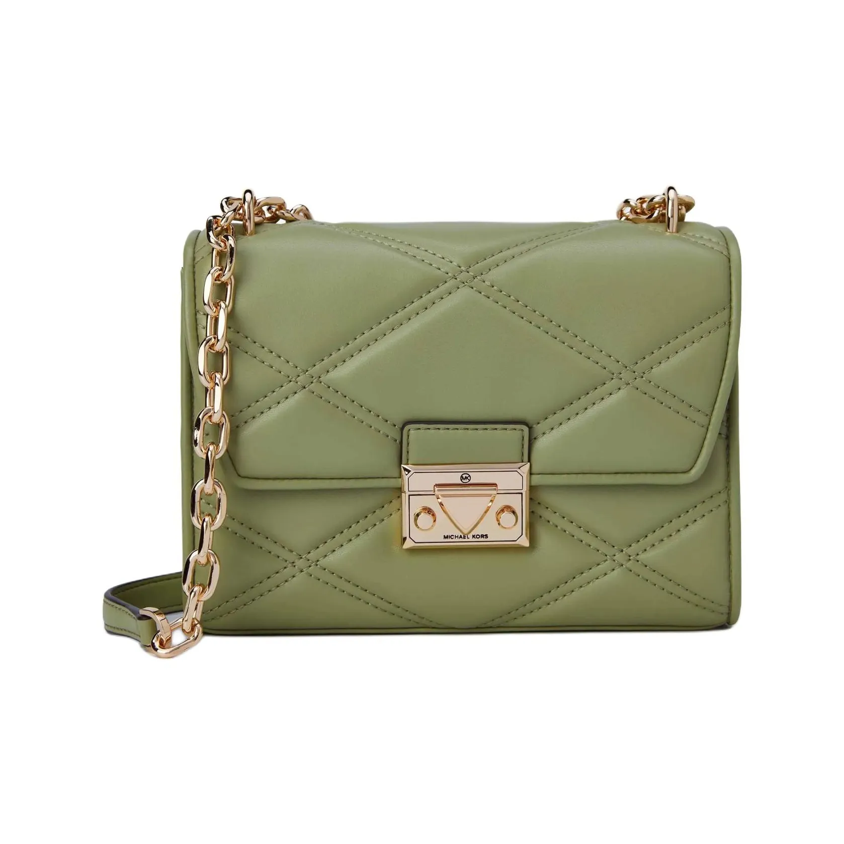 MICHAEL KORS Serena Artificial Leather Crossbody Bag, Shoulder Bag Medium Size Women's Avocado Green