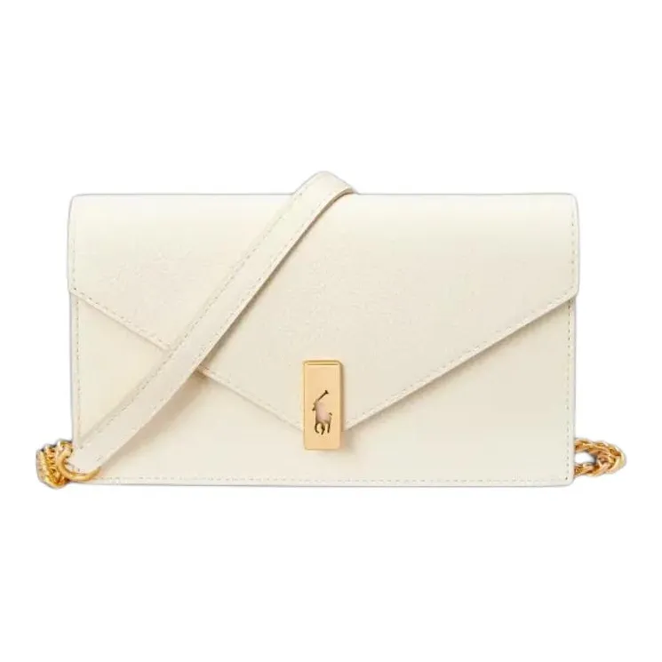 Polo Ralph Lauren Polo ID Leather Crossbody Bag, Shoulder Bag Women's White