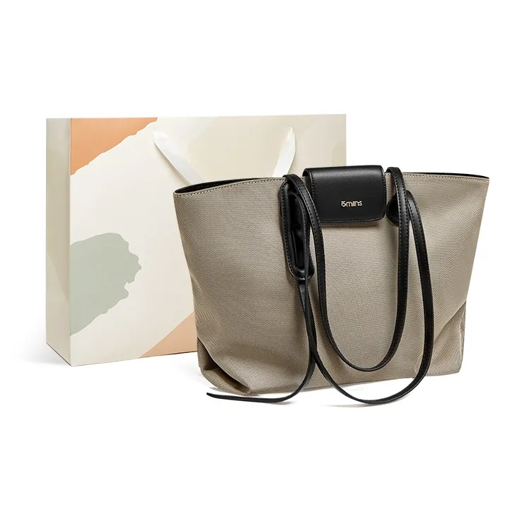 15 MINS Ткань Синтетическая кожа Сумка через плечо Сумка Большая Женская Хаки Черный